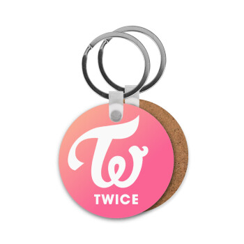 Twice, Μπρελόκ Ξύλινο στρογγυλό MDF Φ5cm