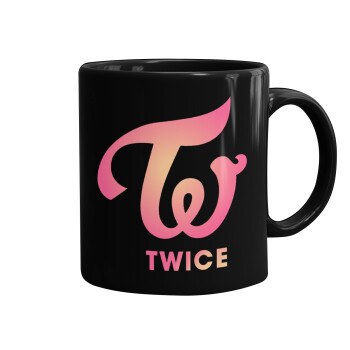 Twice, Mug black, ceramic, 330ml