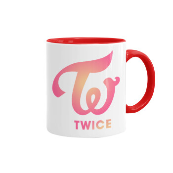 Twice, Mug colored red, ceramic, 330ml