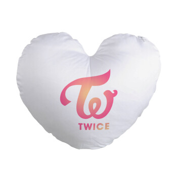 Twice, Μαξιλάρι καναπέ καρδιά 40x40cm περιέχεται το  γέμισμα