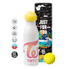 Tennis ball Metal mug thermos White, double wall, 550ml