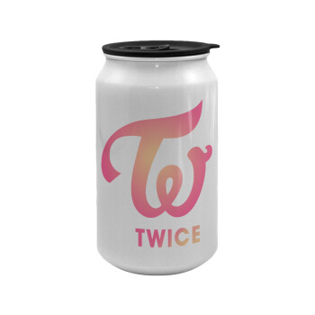 Twice, Κούπα ταξιδιού μεταλλική με καπάκι (tin-can) 500ml