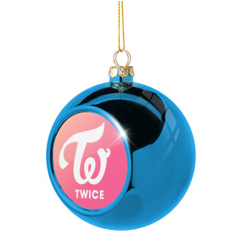 Twice, Χριστουγεννιάτικη μπάλα δένδρου Μπλε 8cm