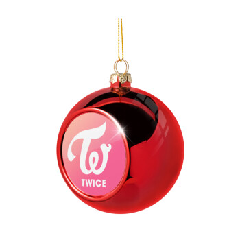Twice, Χριστουγεννιάτικη μπάλα δένδρου Κόκκινη 8cm