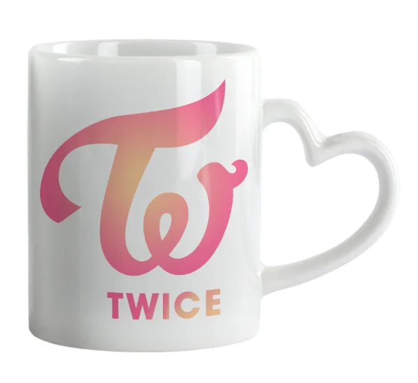 Twice — Mug heart handle, ceramic, 330ml