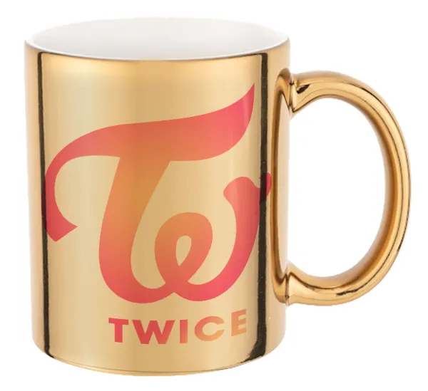 Twice — Κούπα κεραμική, χρυσή καθρέπτης, 330ml