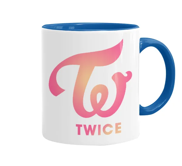 Twice — Κούπα χρωματιστή μπλε, κεραμική, 330ml