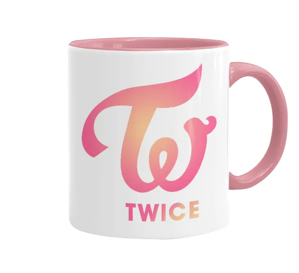 Twice — Κούπα χρωματιστή ροζ, κεραμική, 330ml
