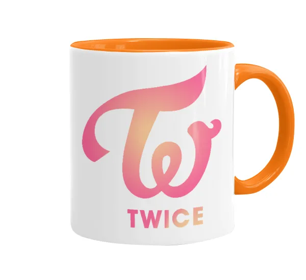 Twice — Κούπα χρωματιστή πορτοκαλί, κεραμική, 330ml