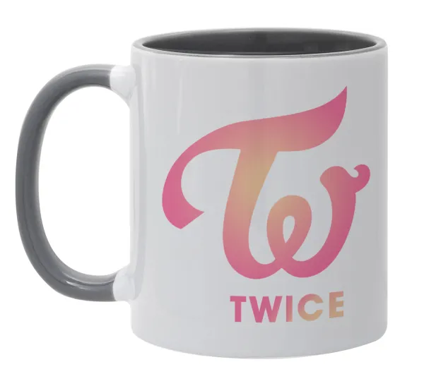 Twice — Κούπα χρωματιστή γκρι, κεραμική, 330ml