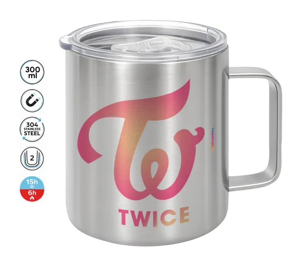 Twice — Κούπα Ανοξείδωτη διπλού τοιχώματος 300ml με καπάκι διατήρησης θερμοκρασίας