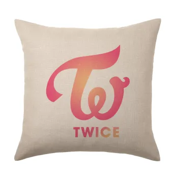 Twice, Μαξιλάρι καναπέ ΛΙΝΟ 40x40cm περιέχεται το  γέμισμα