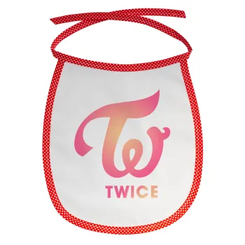 Twice, Σαλιάρα μωρού αλέκιαστη με κορδόνι Κόκκινη