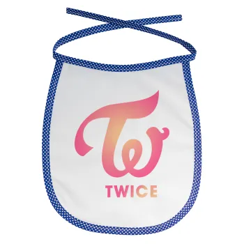 Twice, Σαλιάρα μωρού αλέκιαστη με κορδόνι Μπλε