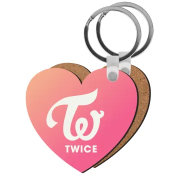 Twice, Μπρελόκ Ξύλινο καρδιά MDF