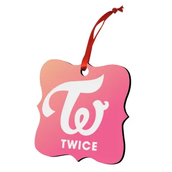 Twice, Christmas ornament polygon wooden 7.5cm