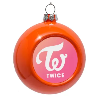 Twice, Orange Christmas tree ornament bauble 8cm