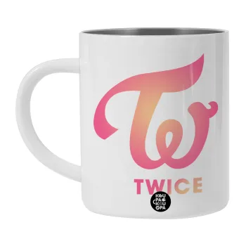 Twice, BIG Mug Stainless steel double wall (450ml, White)