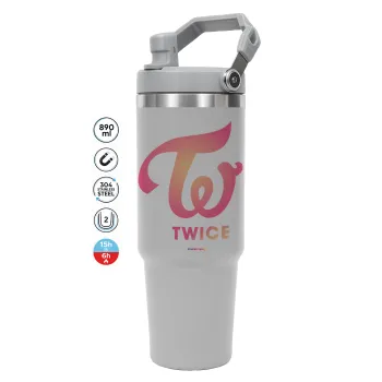 Twice, GREY color, 890ml (30oz) stainless Steel Tumbler with Handle