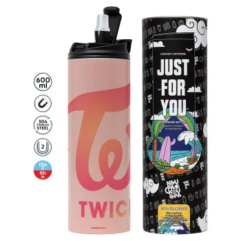 Twice, Tumbler stainless steel PINK 600ml