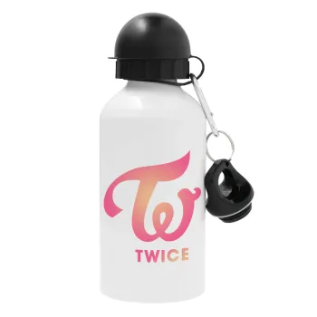 Twice, Μεταλλικό παγούρι νερού, Λευκό, αλουμινίου 500ml