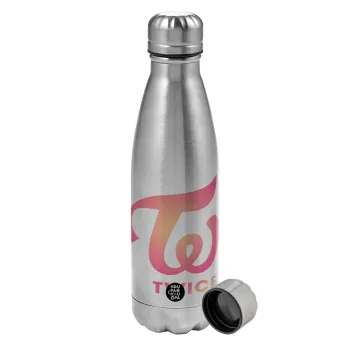 Twice, Metallic water bottle, stainless steel, 750ml