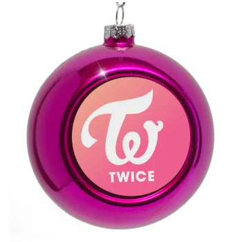 Twice, Purple Christmas tree ornament bauble 8cm