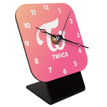 Twice, Επιτραπέζιο ρολόι ξύλινο με δείκτες (10cm)