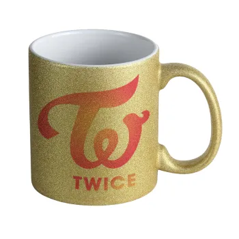 Twice, Κούπα Χρυσή Glitter που γυαλίζει, κεραμική, 330ml