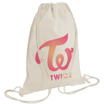 Twice, Backpack bag GYMBAG natural (28x40cm)