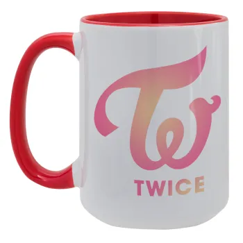 Twice, Κούπα Mega 15oz, κεραμική Κόκκινη, 450ml
