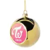 Golden Christmas tree ball ornament 8cm
