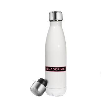 BLACKPINK, Metal mug thermos White (Stainless steel), double wall, 500ml