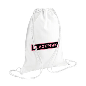 BLACKPINK, Τσάντα πλάτης πουγκί GYMBAG λευκή (28x40cm)