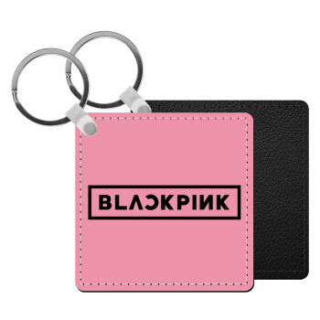 BLACKPINK, Μπρελόκ Δερματίνη, τετράγωνο ΜΑΥΡΟ (5x5cm)