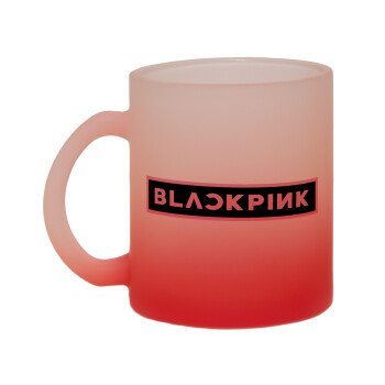 BLACKPINK, Κούπα γυάλινη δίχρωμη με βάση το κόκκινο ματ, 330ml