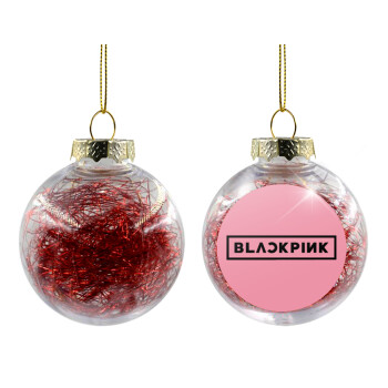 BLACKPINK, Transparent Christmas tree ball ornament with red filling 8cm