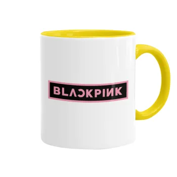 BLACKPINK, Κούπα χρωματιστή κίτρινη, κεραμική, 330ml