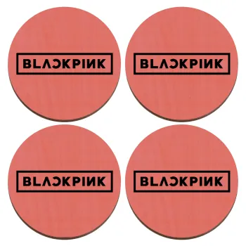 BLACKPINK, ΣΕΤ x4 Σουβέρ ξύλινα στρογγυλά plywood (9cm)
