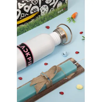 BLACKPINK, Πασχαλινή Λαμπάδα με παγούρι μεταλλικό (620ml, stainless steel) & κερί αρωματικό πλακέ (30cm) (ΤΙΡΚΟΥΑΖ)