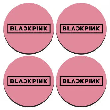 BLACKPINK, ΣΕΤ 4 Σουβέρ ξύλινα στρογγυλά (9cm)