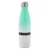 Metal mug thermos Green/White (Stainless steel), double wall, 500ml