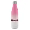 Metal mug thermos Pink/White (Stainless steel), double wall, 500ml