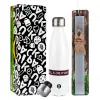 Easter candle, metallic white thermos bottle (500ml) & aromatic flat candle (30cm) (GRAY)