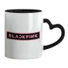 Mug heart black handle, ceramic, 330ml