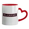 Mug heart red handle, ceramic, 330ml