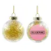 Transparent Christmas tree ball ornament with gold filling 8cm