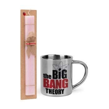 The Big Bang Theory, Easter Set, metallic thermal cup (300ml) & aromatic flat Easter candle (30cm) (PINK)