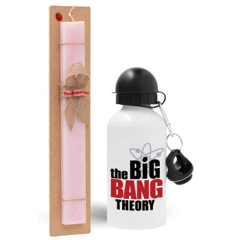 The Big Bang Theory, Easter Set, metallic aluminum bottle (500ml) & aromatic flat Easter candle (30cm) (PINK)