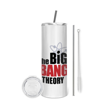 The Big Bang Theory, Eco friendly ποτήρι θερμό (tumbler) από ανοξείδωτο ατσάλι 600ml, με μεταλλικό καλαμάκι & βούρτσα καθαρισμού
